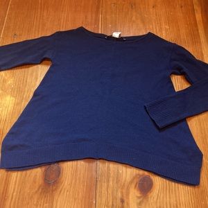 DIANE VON FURSTENBERG Petite P Navy Wool Cashmere Boatneck Sweater Pauwau